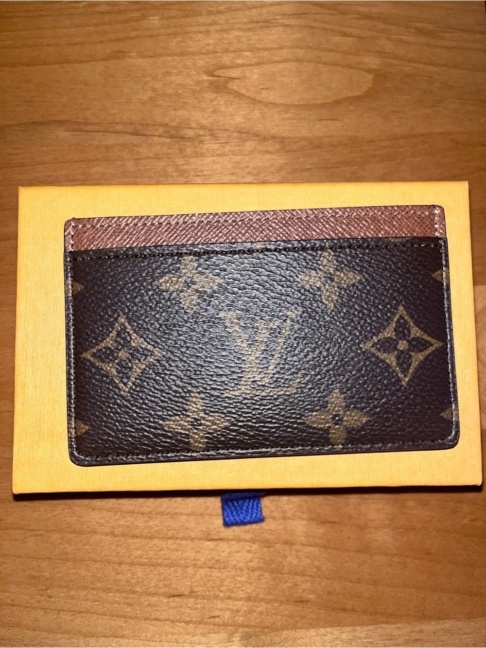 Louis Vuitton Brown Monogram Card Holder W/ COA & LV Box
